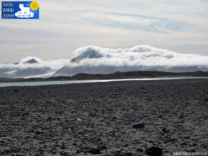 Clouds on the mountains in Ny-Ålesund