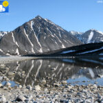 Little lake and mountain in Madgalenefjorden