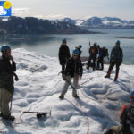 Break on the glacier during the climb