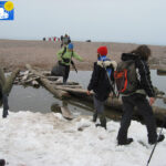 The log bridge to reach the camp – Picture by Vibeke