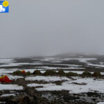 View of the Raudfjord camp from the big tent