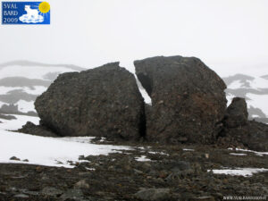 Broken stone, during the first excursion