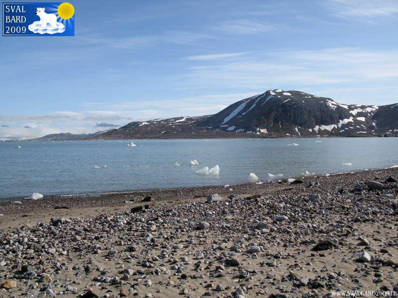 Beach in Blomstrand camp, in front of the sea